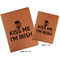 Kiss Me I'm Irish Cognac Leatherette Portfolios with Notepad - Compare Sizes