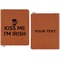 Kiss Me I'm Irish Cognac Leatherette Zipper Portfolios with Notepad - Double Sided - Apvl