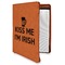 Kiss Me I'm Irish Cognac Leatherette Zipper Portfolios with Notepad - Main