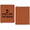 Kiss Me I'm Irish Cognac Leatherette Zipper Portfolios with Notepad - Single Sided - Apvl