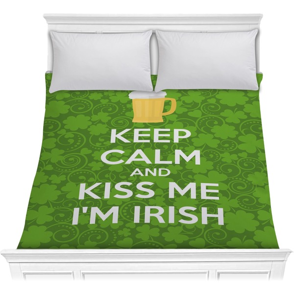 Custom Kiss Me I'm Irish Comforter - Full / Queen (Personalized)