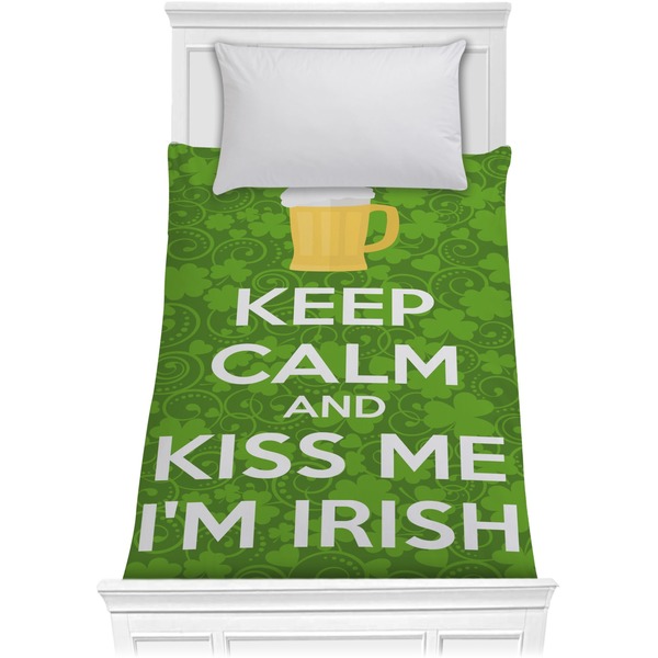 Custom Kiss Me I'm Irish Comforter - Twin (Personalized)