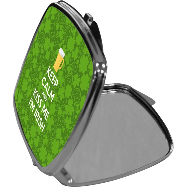 Kiss Me I'm Irish Compact Mirror (Side View)