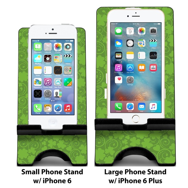 Kiss Me I'm Irish Compare Phone Stand Sizes - with iPhones