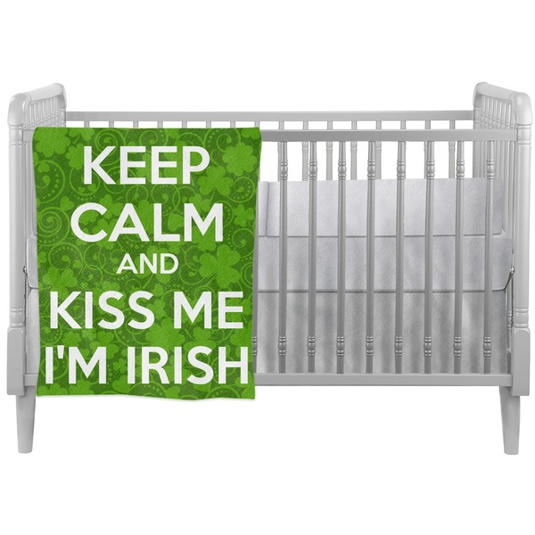 Custom Kiss Me I'm Irish Crib Comforter / Quilt (Personalized)
