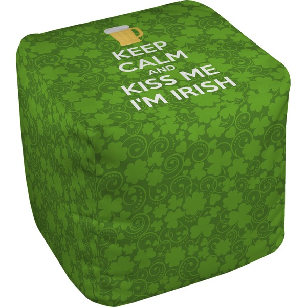 Custom Kiss Me I'm Irish Cube Pouf Ottoman - 13" (Personalized)