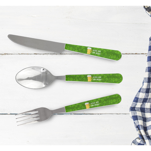 Kiss Me I'm Irish Cutlery Set - w/ PLATE