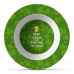 Kiss Me I'm Irish Plastic Bowl - Microwave Safe - Composite Polymer (Personalized)