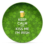 Kiss Me I'm Irish Microwave Safe Plastic Plate - Composite Polymer (Personalized)