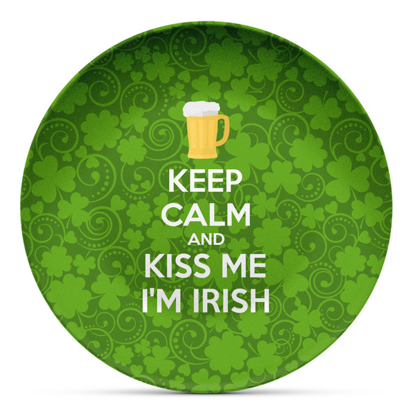 Custom Kiss Me I'm Irish Microwave Safe Plastic Plate - Composite Polymer (Personalized)