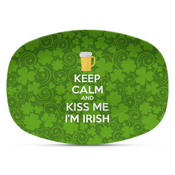 Custom Kiss Me I'm Irish Plastic Platter - Microwave & Oven Safe Composite Polymer (Personalized)