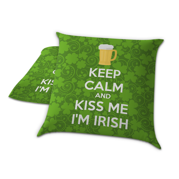 Kiss Me I'm Irish Decorative Pillow Case - TWO