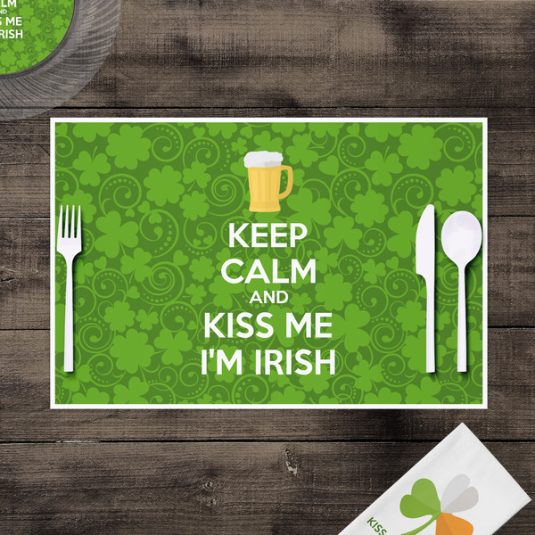 Kiss Me I'm Irish Disposable Paper Placemat - In Context