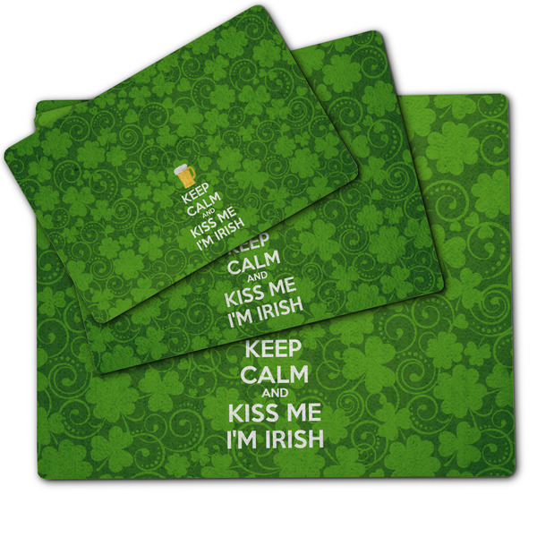 Kiss Me I'm Irish Dog Food Mat - MAIN (sm, med, lrg)