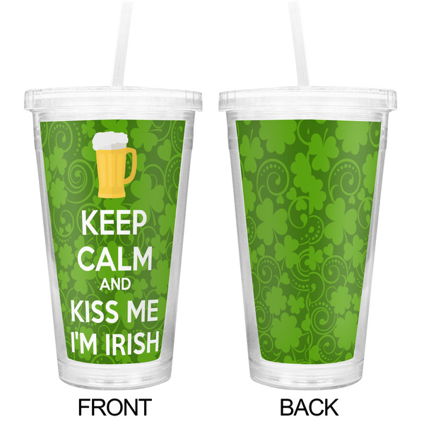 Kiss Me I'm Irish Double Wall Tumbler with Straw - Approval
