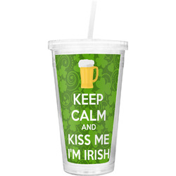Kiss Me I'm Irish Double Wall Tumbler with Straw (Personalized)
