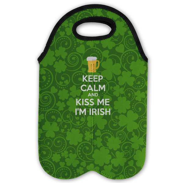 Kiss Me I'm Irish Double Wine Tote - Flat (new)