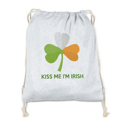 Kiss Me I'm Irish Drawstring Backpack - Sweatshirt Fleece - Double Sided