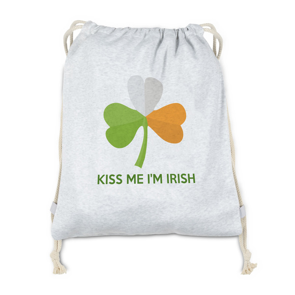 Custom Kiss Me I'm Irish Drawstring Backpack - Sweatshirt Fleece - Double Sided