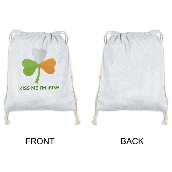 Kiss Me I'm Irish Drawstring Backpacks - Sweatshirt Fleece - Single Sided - APPROVAL