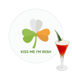 Kiss Me I'm Irish Printed Drink Topper -  2.5"