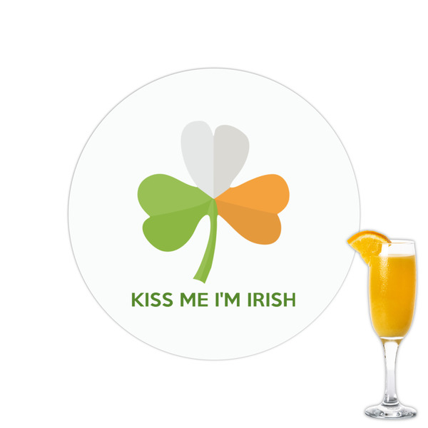 Custom Kiss Me I'm Irish Printed Drink Topper - 2.15"
