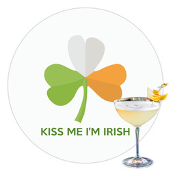 Kiss Me I'm Irish Printed Drink Topper - 3.5"
