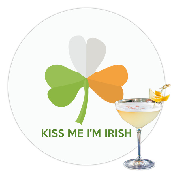 Custom Kiss Me I'm Irish Printed Drink Topper - 3.5"