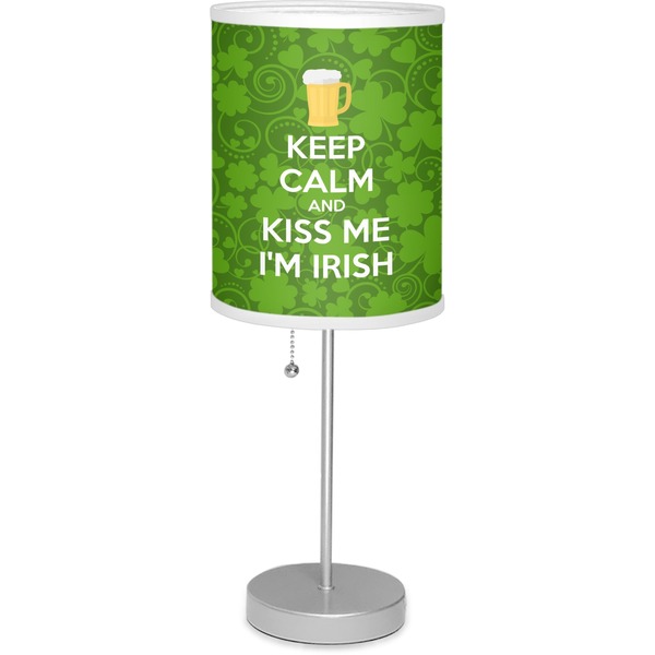 Custom Kiss Me I'm Irish 7" Drum Lamp with Shade Linen (Personalized)