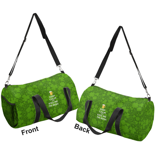 Kiss Me I'm Irish Duffle bag small front and back sides