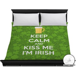 Kiss Me I'm Irish Duvet Cover - King (Personalized)