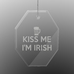 Kiss Me I'm Irish Engraved Glass Ornament - Octagon