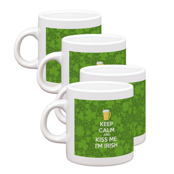 Custom Kiss Me I'm Irish Single Shot Espresso Cups - Set of 4