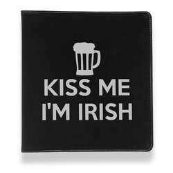 Kiss Me I'm Irish Leather Binder - 1" - Black