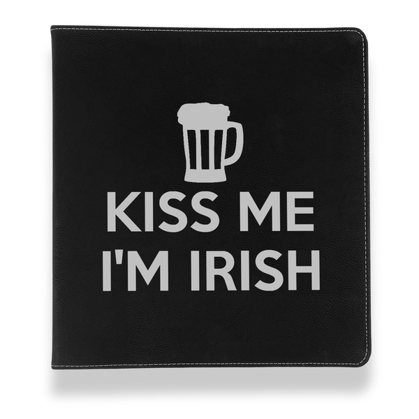 Kiss Me I'm Irish Leather Binder - 1" - Black - Front View