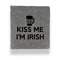 Kiss Me I'm Irish Leather Binder - 1" - Grey - Front View