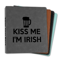 Kiss Me I'm Irish Leather Binder - 1"