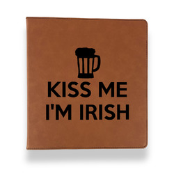 Kiss Me I'm Irish Leather Binder - 1" - Rawhide