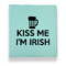 Kiss Me I'm Irish Leather Binders - 1" - Teal - Front View