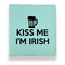 Kiss Me I'm Irish Leather Binder - 1" - Teal