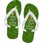 Kiss Me I'm Irish Flip Flops - Large (Personalized)