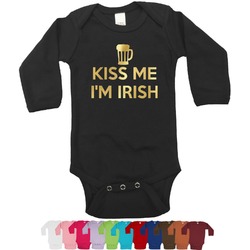 Kiss Me I'm Irish Bodysuit w/Foil - Long Sleeves (Personalized)
