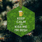 Kiss Me I'm Irish Frosted Glass Ornament - Hexagon (Lifestyle)