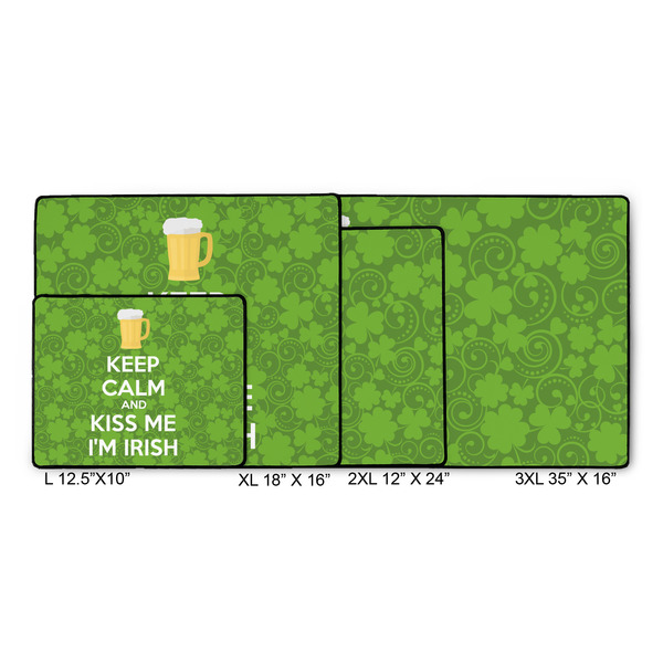 Kiss Me I'm Irish Gaming Mats - SIZE CHART