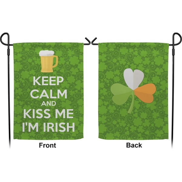 Kiss Me I'm Irish Garden Flag - Double Sided Front and Back