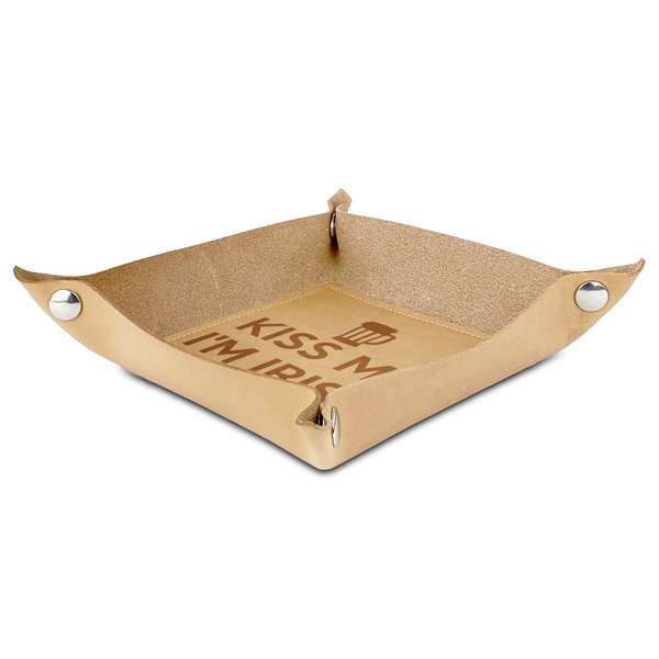 Kiss Me I'm Irish Genuine Leather Valet Trays - ANGLE (folded)