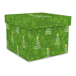 Kiss Me I'm Irish Gift Box with Lid - Canvas Wrapped - Large