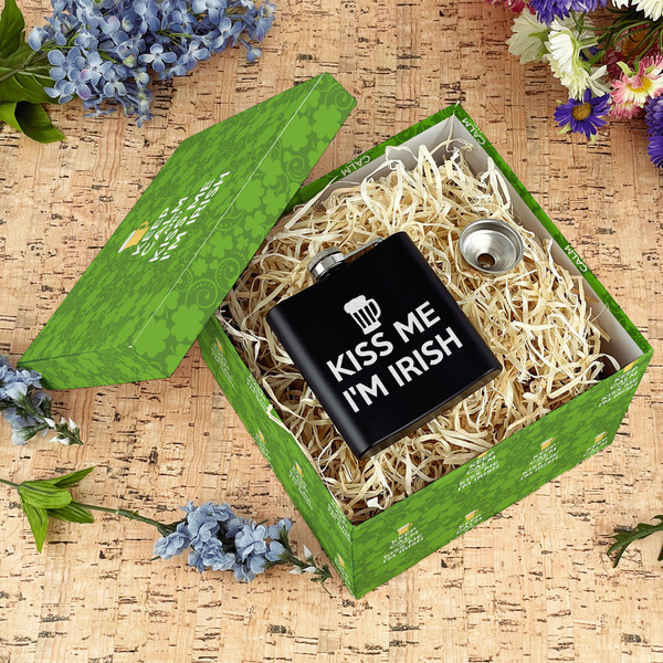 Kiss Me I'm Irish Gift Boxes with Lid - Canvas Wrapped - Large - In Context