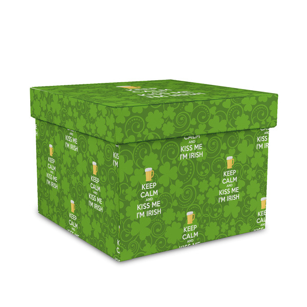 Custom Kiss Me I'm Irish Gift Box with Lid - Canvas Wrapped - Medium