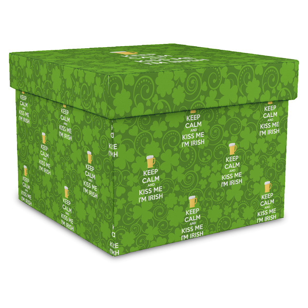 Custom Kiss Me I'm Irish Gift Box with Lid - Canvas Wrapped - X-Large
